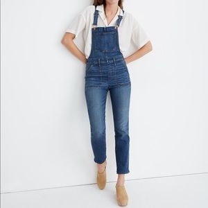 Madewell denim overalls with side zipper M